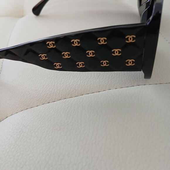 CHANEL Black and Gold  Sunglasses